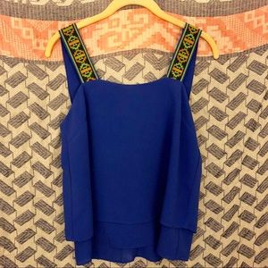 Royal Blue Geometric Print Tank Top